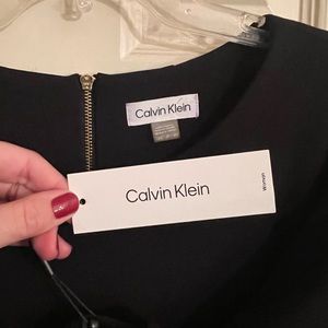 NWT Calvin Klein black sheath dress sleeves 14W